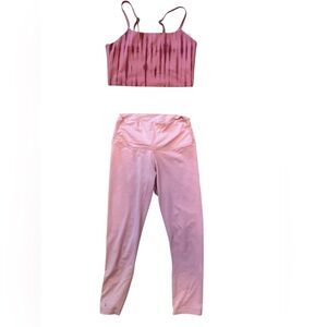 Nike Pink Tie-Dye Crop Top and Leggings Set